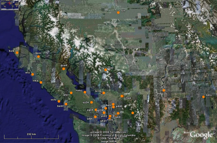 Map of BCR stations